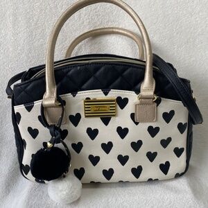 Betsey Johnson Ikat Heart Large Satchel